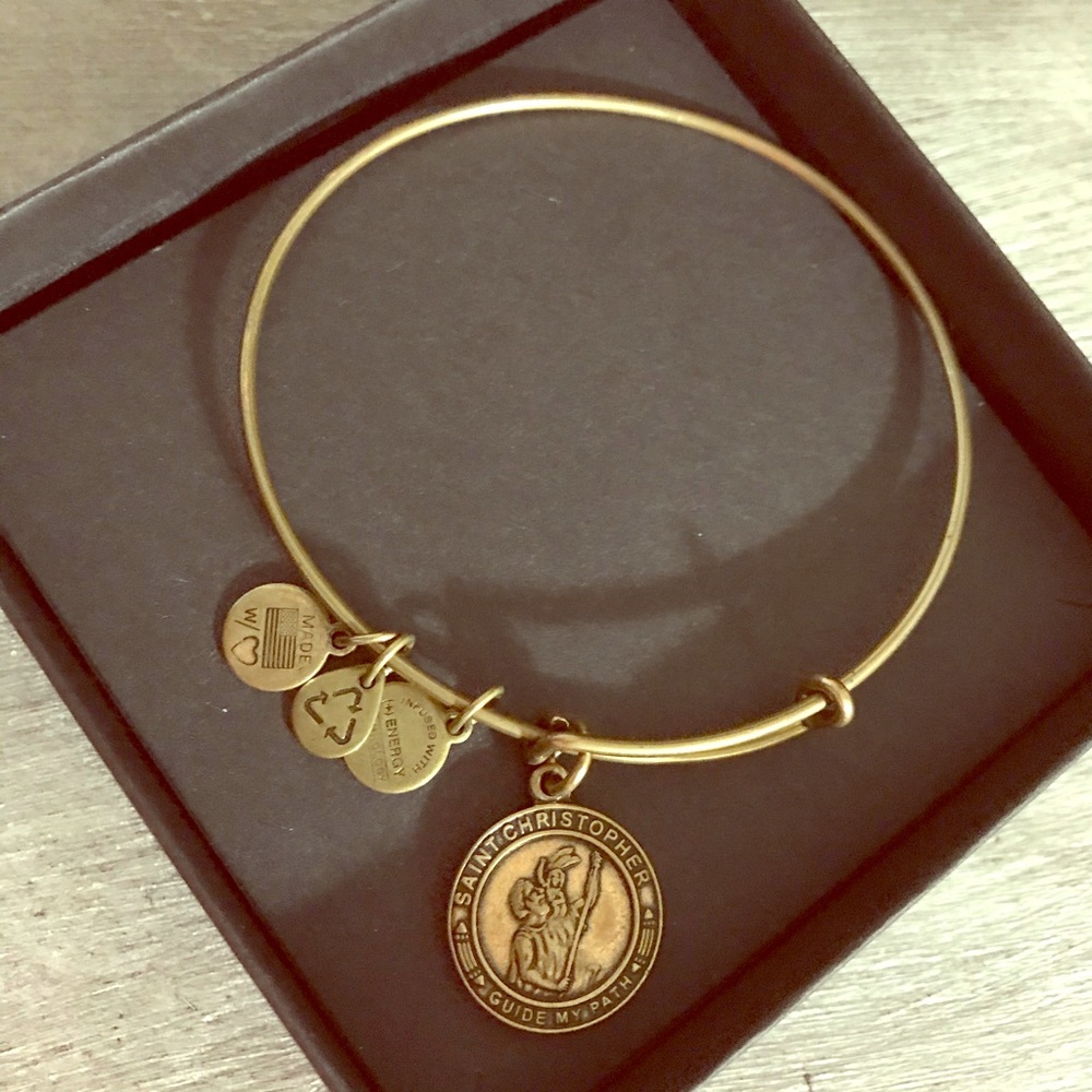 ALEX AND ANI Gold Saint Christopher Guide My Path